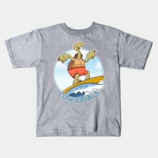 Surfin Turtle Funny Shirt, Cowabunga, Turtle Love Shirt Kids T-Shirt